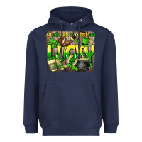 Navy All you need is coffee and lucky St. Patrick's Heavyweight Hoodie - HowdyJamesFarm