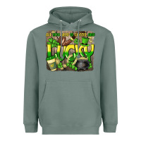 Sage All you need is coffee and lucky St. Patrick's Heavyweight Hoodie - HowdyJamesFarm