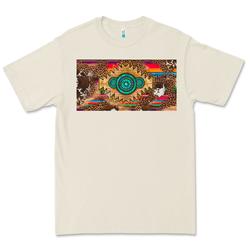 Western Gemstone And Leopard With Serape Licanse Plate Premium Tee by Artiststas | Teevron