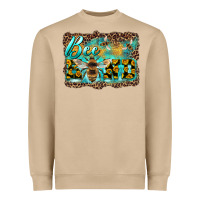 Mushroom bee kind with sunflower and leopard background Heavyweight Sweatshirt - Artiststas