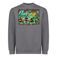Storm bee kind with sunflower and leopard background Heavyweight Sweatshirt - Artiststas