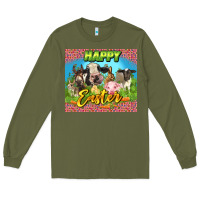 Army Green Happy Easter Farm Animals 20oz skinny Long Sleeve Tee - LillyAllenDesigns