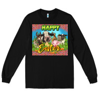 Black Happy Easter Farm Animals 20oz skinny Long Sleeve Tee - LillyAllenDesigns