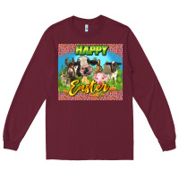 Burgundy Happy Easter Farm Animals 20oz skinny Long Sleeve Tee - LillyAllenDesigns