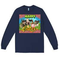 Navy Happy Easter Farm Animals 20oz skinny Long Sleeve Tee - LillyAllenDesigns