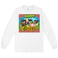 White Happy Easter Farm Animals 20oz skinny Long Sleeve Tee - LillyAllenDesigns