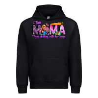 Black This Mama is chilling with her Urban Hoodie - CowhideDigitalArt