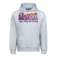 Heather Grey This Mama is chilling with her Urban Hoodie - CowhideDigitalArt