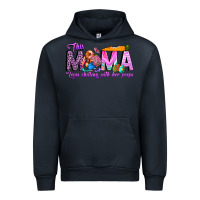 Navy This Mama is chilling with her Urban Hoodie - CowhideDigitalArt