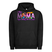 Pigment Black This Mama is chilling with her Urban Hoodie - CowhideDigitalArt