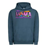 Pigment Midnight Navy This Mama is chilling with her Urban Hoodie - CowhideDigitalArt