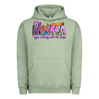 Pigment Oil Green This Mama is chilling with her Urban Hoodie - CowhideDigitalArt