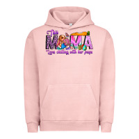 Pigment Salmon This Mama is chilling with her Urban Hoodie - CowhideDigitalArt