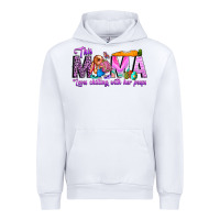 White This Mama is chilling with her Urban Hoodie - CowhideDigitalArt