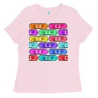 Bubblegum Pink plaster seamless pattern Ladies Tee - BundleAndBundleShop