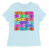 Baby Blue plaster seamless pattern Ladies Tee - BundleAndBundleShop
