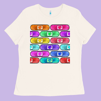 Plaster Seamless Pattern Ladies Tee Designed By Bundleandbundleshop