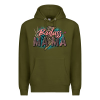 Army Green Badass Mama Mother's Day png sublimation design do Premium Hoodie - CowGirlArtShop
