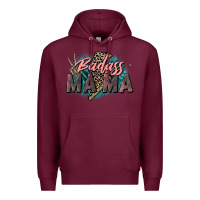Burgundy Badass Mama Mother's Day png sublimation design do Premium Hoodie - CowGirlArtShop