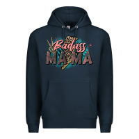 Navy Badass Mama Mother's Day png sublimation design do Premium Hoodie - CowGirlArtShop