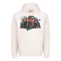 Pale Pink Badass Mama Mother's Day png sublimation design do Premium Hoodie - CowGirlArtShop