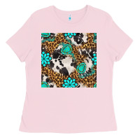 Western Turquoise Seamless Pattern Ladies Tee | Teevron