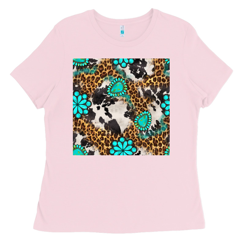 Western Turquoise Seamless Pattern Ladies Tee by BundleAndBundleShop | Teevron