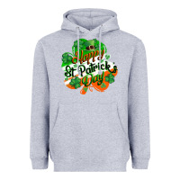 Heather Grey Happy St. Patrick's Day Heavyweight Hoodie - CowGirlArtShop