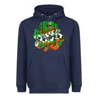 Navy Happy St. Patrick's Day Heavyweight Hoodie - CowGirlArtShop