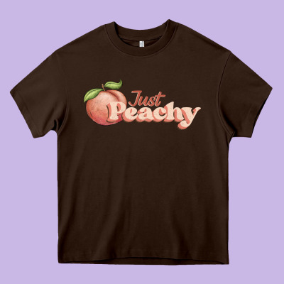 Just Peachy Heavy Core Tee Designed By Jahusdesignshop