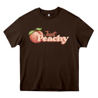 Chocolate Brown just peachy Heavy Core Tee - JahusDesignShop