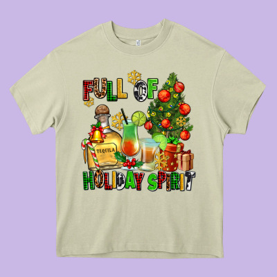 Full Of Holiday Spirit Heavy Core Tee Designed By Adodesignshop