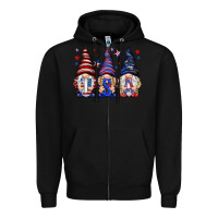 Black USA gnomies 4th of july Zipper Hoodie - HowdyJamesFarm