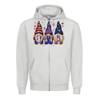 Dove Grey USA gnomies 4th of july Zipper Hoodie - HowdyJamesFarm