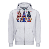 Heather Grey USA gnomies 4th of july Zipper Hoodie - HowdyJamesFarm