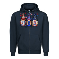 Navy USA gnomies 4th of july Zipper Hoodie - HowdyJamesFarm