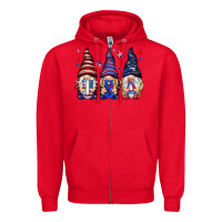 Red USA gnomies 4th of july Zipper Hoodie - HowdyJamesFarm