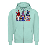 Seafoam USA gnomies 4th of july Zipper Hoodie - HowdyJamesFarm