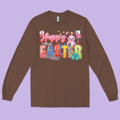 Happy Easter Nurse Long Sleeve Tee Designed By Lillyallendesigns