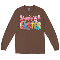 Chestnut Happy Easter Nurse Long Sleeve Tee - LillyAllenDesigns