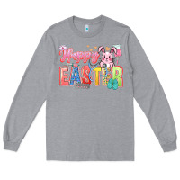 Heather Grey Happy Easter Nurse Long Sleeve Tee - LillyAllenDesigns