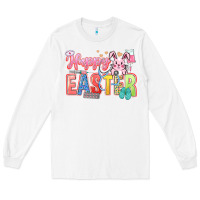 White Happy Easter Nurse Long Sleeve Tee - LillyAllenDesigns