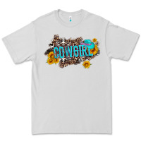 Dove Grey western cowgirl and sunflower with hat and cowhide leopard Premium Tee - Artiststas