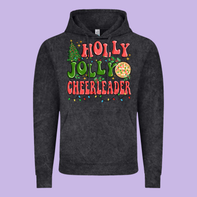 Holly Jolly Cheerleader Vintage Hoodie Designed By Maliassmallbusiness