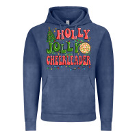 Vintage Denim holly jolly cheerleader Vintage Hoodie - MaliasSmallBusiness