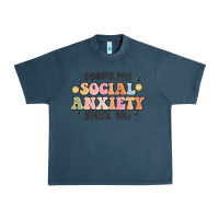 Midnight Navy sorry my social anxiety says no Urban Heavy Tee - MaliasSmallBusiness