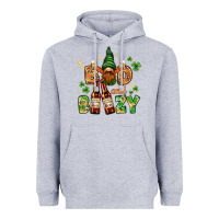 Heather Grey St. Patrick's Bad and boozy with gnome Heavyweight Hoodie - HowdyJamesFarm