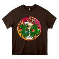 Chocolate Brown Christmas martini Heavy Core Tee - AdoDesignShop