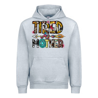 Heather Grey Tired As a Mother Urban Hoodie - CowhideDigitalArt