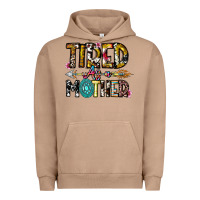 Pigment Burro Tired As a Mother Urban Hoodie - CowhideDigitalArt